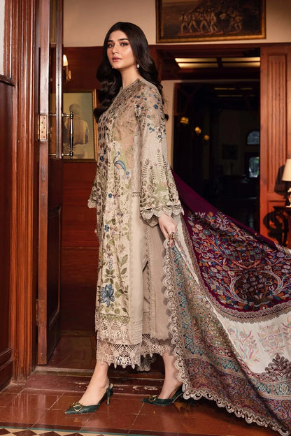 Dhanak-3PC Sequence Embroidered Shirt with Digital Printed Shawl - 3391