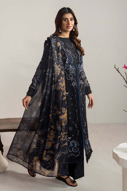 Dhanak-3PC Embroidered Shirt with Digital Printed Shawl- 3365