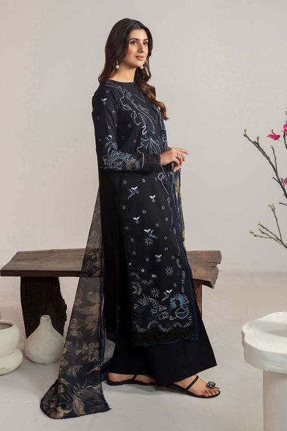 Dhanak-3PC Embroidered Shirt with Digital Printed Shawl- 3365