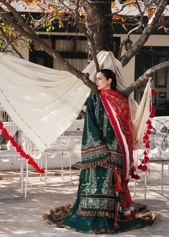 3PCS Embroidered Shirt with Digital Printed Jacquard Dupatta Lawn Collection ULM- 1003