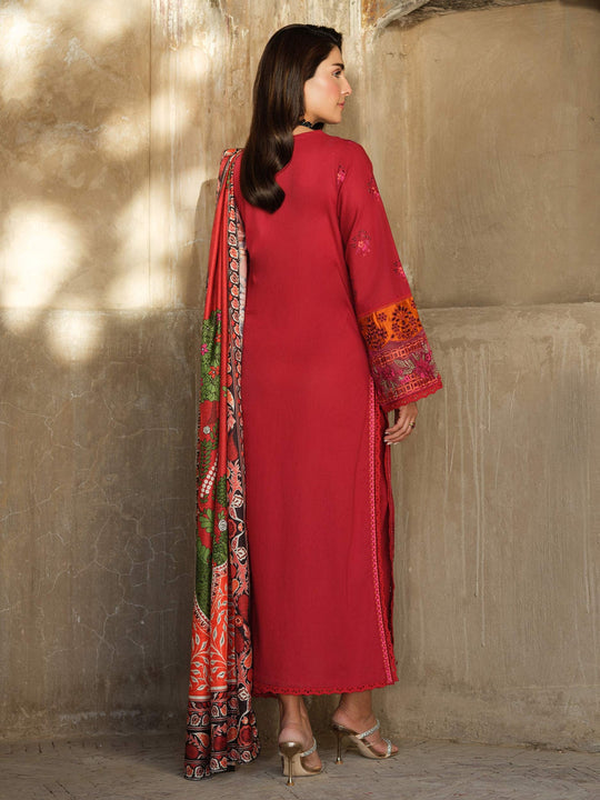 Dhanak-3PC Embroidered with Digital Printed Shawl-3350