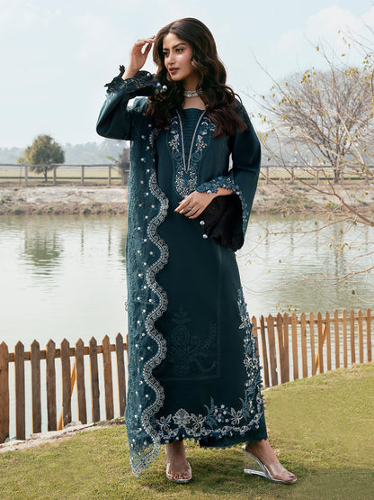 Lawn-3PC Chikankari Embroidered With Organza Embroidered Dupatta-5283