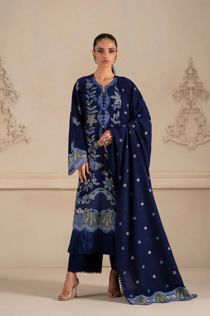 Ethnic Embroidered Dhanak Three Piece ET-414