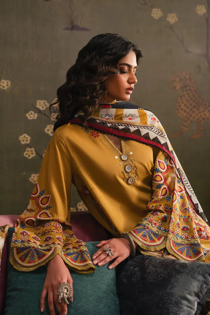 Ethnic Embroidered Dhanak Three Piece ET-415