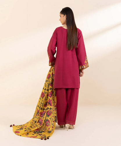 3PCS Lawn  Embroidered Shirt with Digital Printed Dupatta Lawn Collection ULM-1237