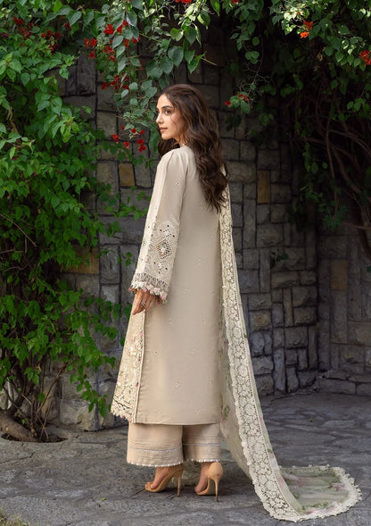 Dhanak-3PC Embroidered Shirt with Digital Printed Wool Shawl - 6385