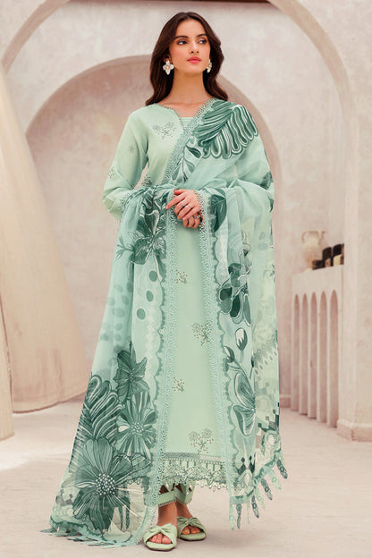 Dhanak-3PC Embroidered Shirt with Digital Printed Shawl - 3279