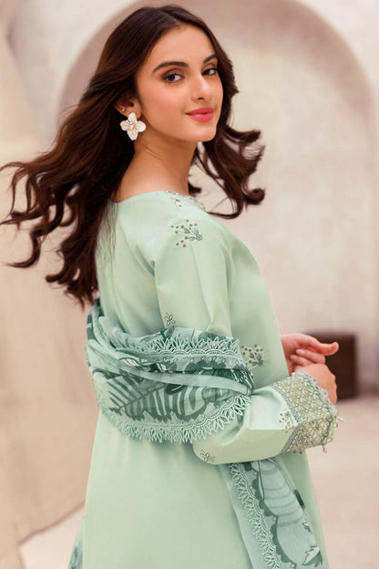 Dhanak-3PC Embroidered Shirt with Digital Printed Shawl - 3279