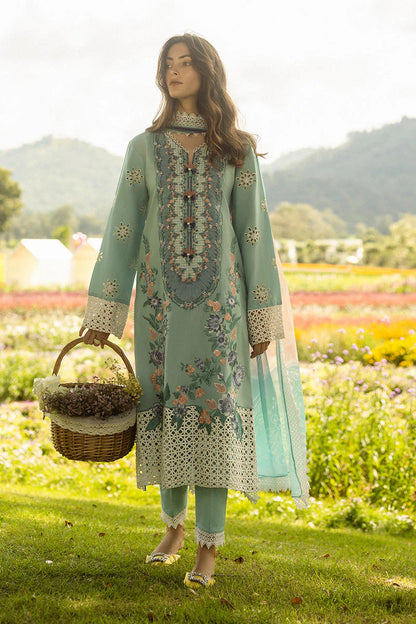Dhanak-3PC Embroidered with Digital Printed Shawl-3363