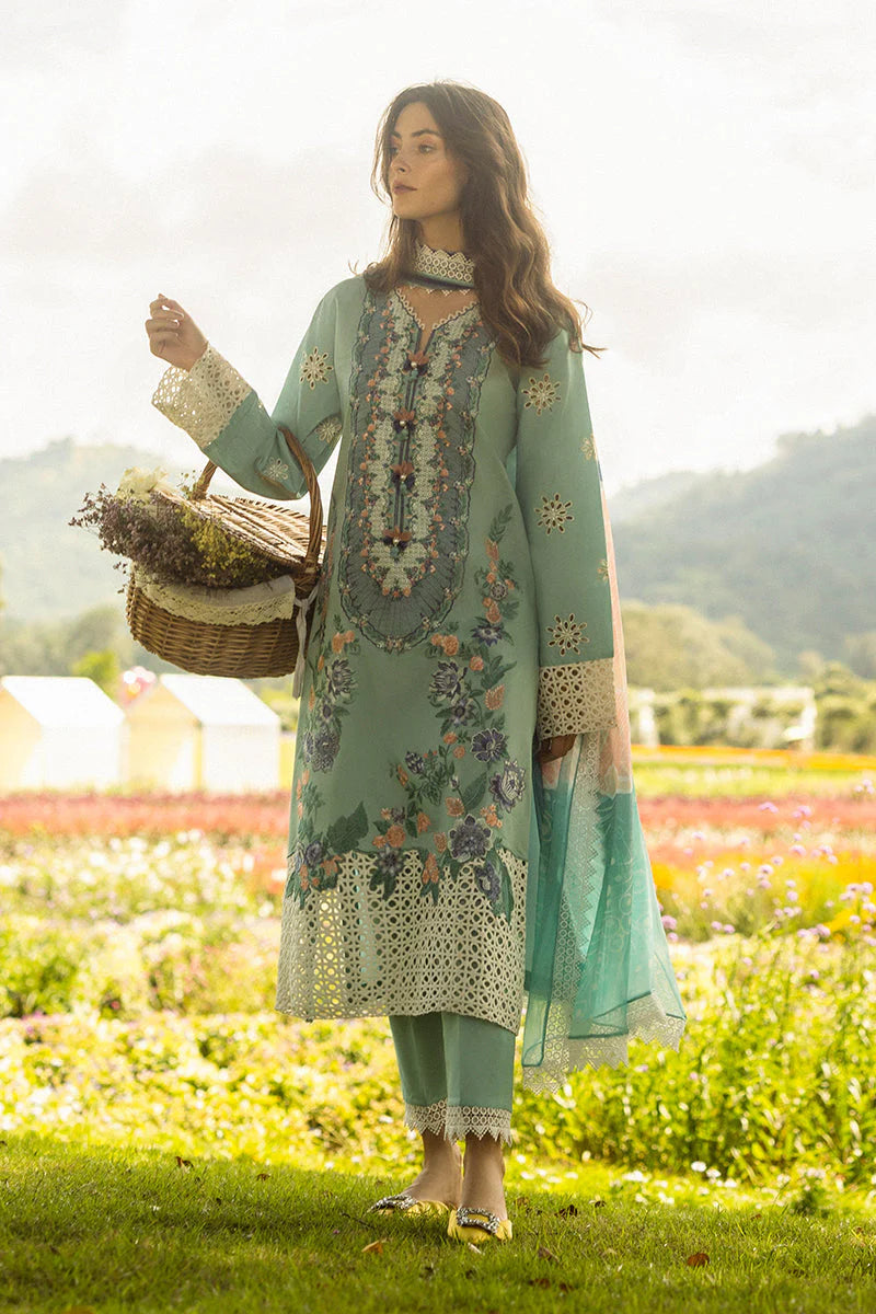 Dhanak-3PC Embroidered with Digital Printed Shawl-3363
