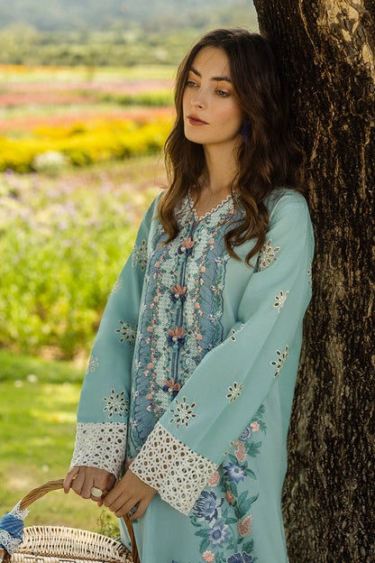 Dhanak-3PC Embroidered with Digital Printed Shawl-3363