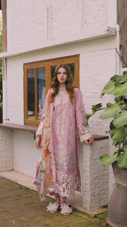 Dhanak-3PC Embroidered Shirt with Digital Printed Wool Shawl - 6384