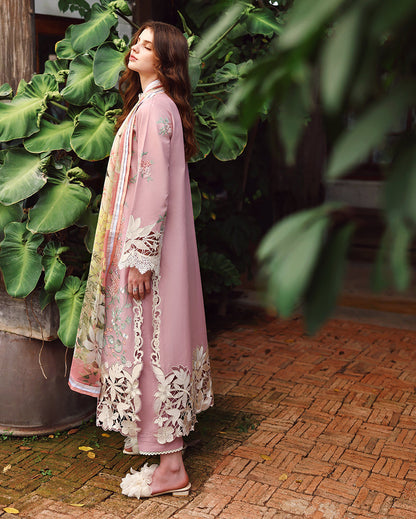 Dhanak-3PC Embroidered Shirt with Digital Printed Wool Shawl - 6384