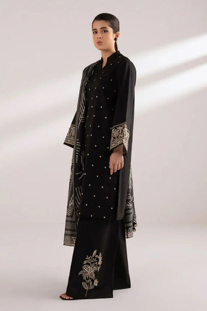 3PCS Dhanak Embroidered Shirt with Digital printed wool shawl Winter Collection ULM-3121