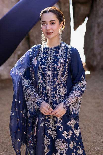 3PCS Embroidered Shirt with Digital Printed Jacquard Dupatta Lawn Collection ULM-1411