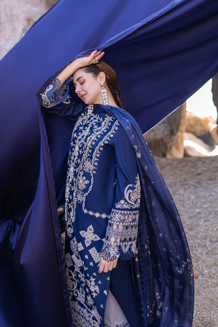 3PCS Embroidered Shirt with Digital Printed Jacquard Dupatta Lawn Collection ULM-1411