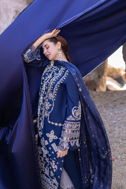 3PCS Embroidered Shirt with Digital Printed Jacquard Dupatta Lawn Collection ULM-1411