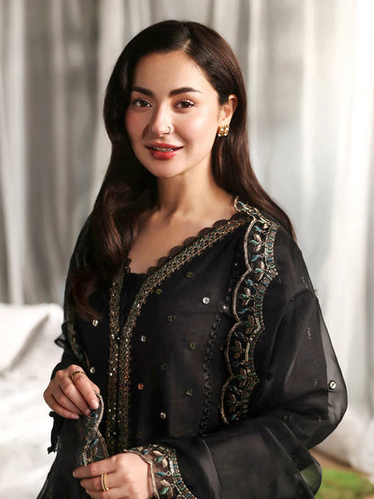 Lawn-3PC Sequence Embroidered With Organza Embroidered Dupatta-5299