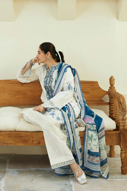 A+ 3PCS Zarashahjhan Embroidered off white Lawn Collection COCO-06