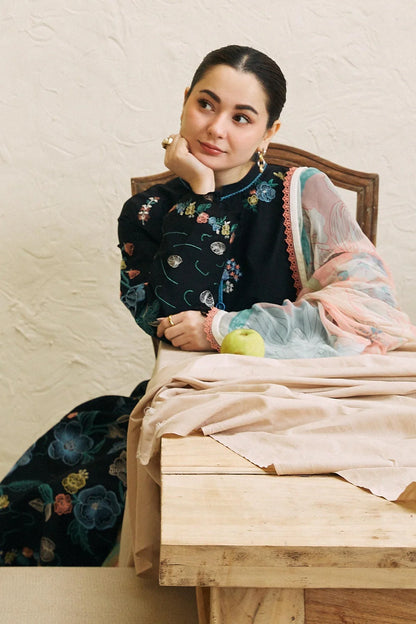 3PCS  Embroidered Shirt with Digital Printed Jacquard Dupatta Lawn Collection ULM-1172