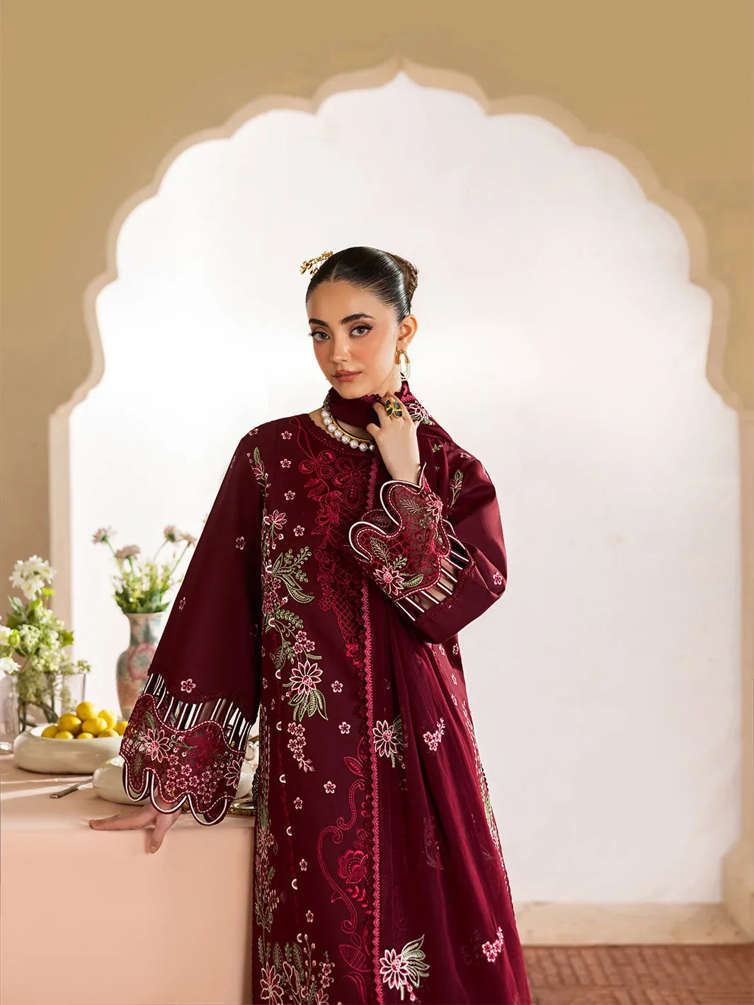Mor Bagh Embroidered Dhanak Three Piece MB-409