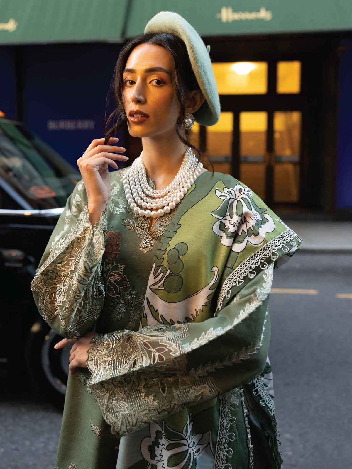 Dhanak 3PC Embroidered With Digital Printed Shawl-103