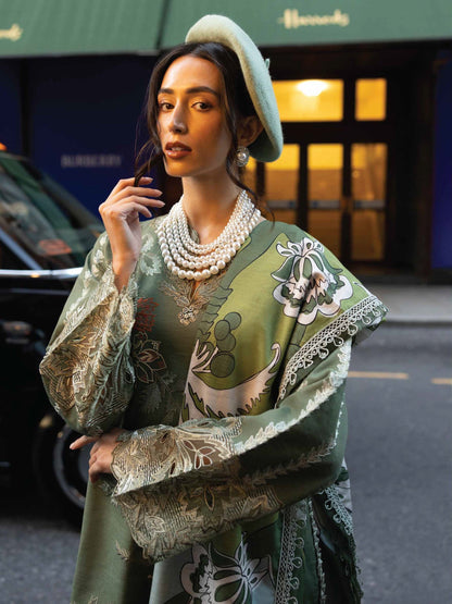 Dhanak 3PC Embroidered With Digital Printed Shawl-103