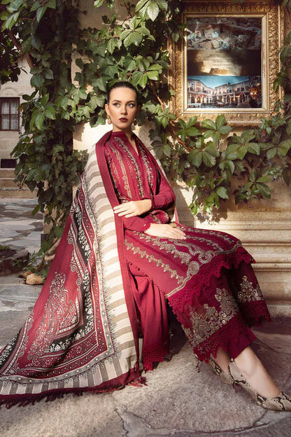 A+ 3PCS Dhanak- Embroidered Shirt with Digital Printed Wool Shawl Winter Collection ULM-3427