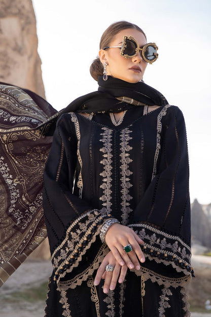 Dhanak-3PC Embroidered Shirt with Digital Printed Shawl - 3426