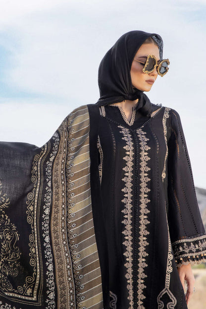 Dhanak-3PC Embroidered Shirt with Digital Printed Shawl - 3426