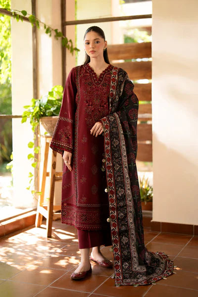 3PCS BAROQUE Lawn Embroidered With Digital Printed Dupatta Lawn Collection ULM-1010