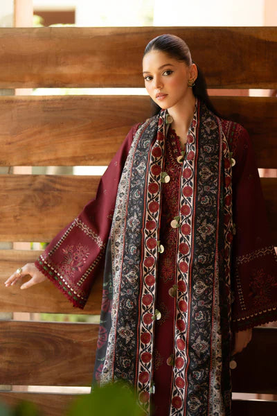 3PCS BAROQUE Lawn Embroidered With Digital Printed Dupatta Lawn Collection ULM-1010