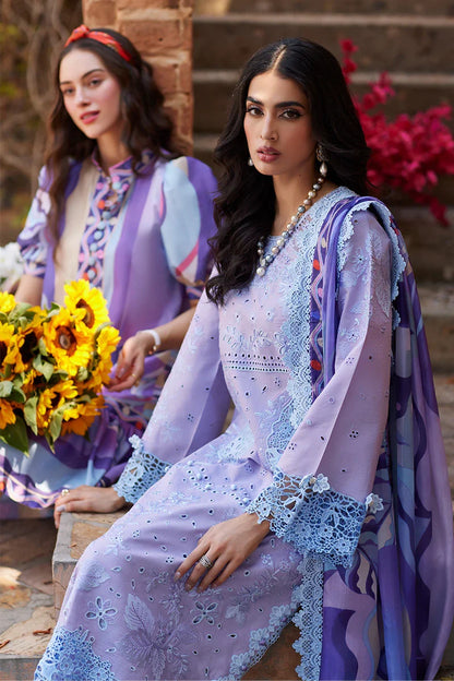 Dhanak 3PC Chekankari Embroidered With Digital Printed Shawl-109