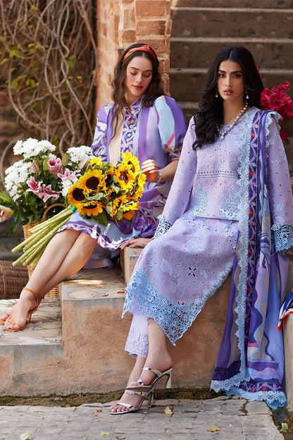 Dhanak 3PC Chekankari Embroidered With Digital Printed Shawl-109