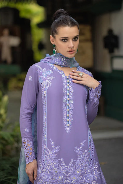Dhanak-3PC Embroidered Shirt with Digital Printed Wool Shawl - 3291