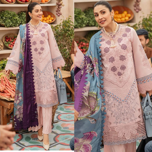 3PCS Dhanak Embroidered Shirt with Digital Printed Wool Shawl Winter Collection ULM-3245