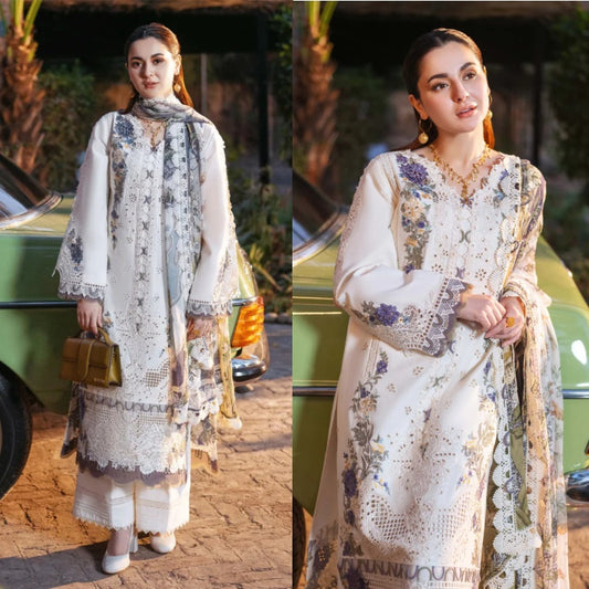3PCS Dhanak Embroidered Shirt with Digital Printed Wool Shawl Winter Collection ULM-3327