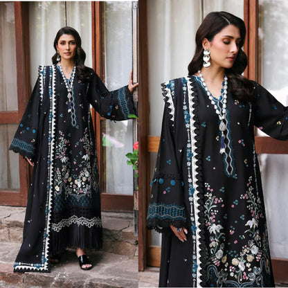A+ 3PCS Dhanak-Embroidered Shirt with Dhanak Embroidered Dupatta Winter Collection ULM-3345