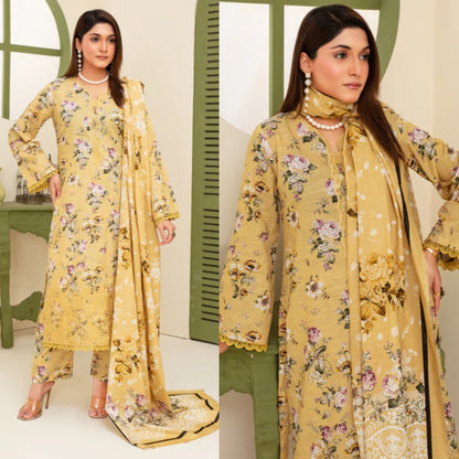 A+ 3PCS CREATION KHADDAR WITH KHADDAR PRINTED SHIRT & TROUSER Winter Collection ULM-912