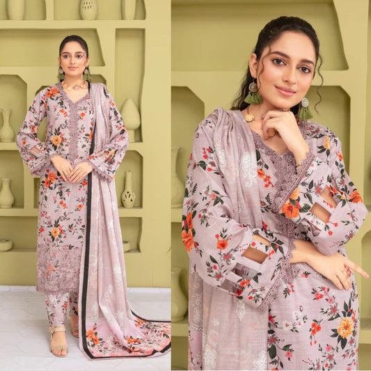3PCS CREATION KHADDAR WITH KHADDAR PRINTED SHIRT & TROUSER Winter Collection ULM-919
