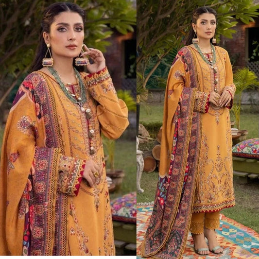 3PCS Sapphire Embroidered lawn Collection AJ-30