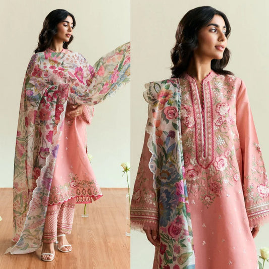 3PCS Bin ilyas Embroidered Dhanak Winter Collection D-150