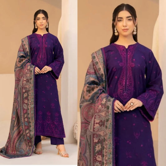 3PCS mohagni Embroidered Dhanak Winter Collection D-133