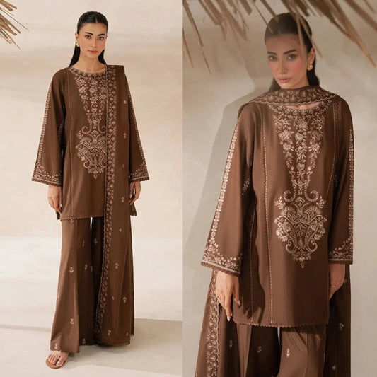 3PCS Beechtree Embroidered Dhanak Winter Collection D-70