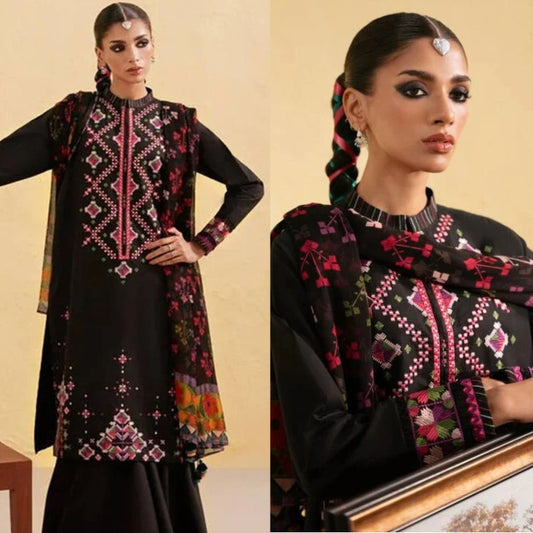 3PCS sapphire Embroidered Dhanak Winter Collection D-69