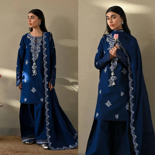 3PCS ZAIB Embroidered dhanak Winter Collection ZAIB-20