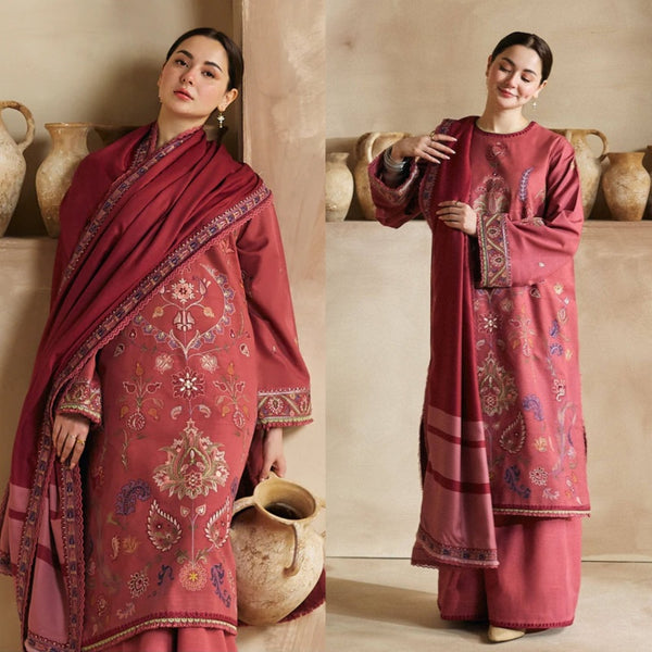 3PCS Zara Shahjahan Lawn Embroidered With Digital Printed Dupatta Lawn Collection ULM-1164
