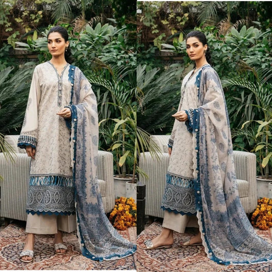 3PCS Sapphire Embroidered Lawn Collection ET-98