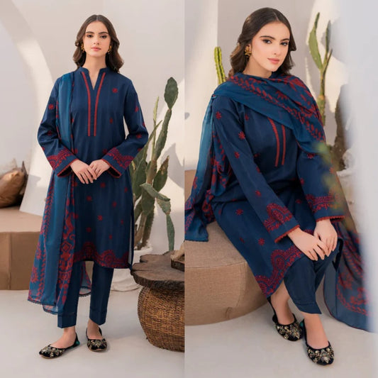 3PCS Jazmin Embroidered Lawn Collection JZ-44
