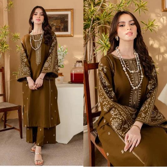 2PCS Batik Dhanak Embroidered Winter Collection ULM-185